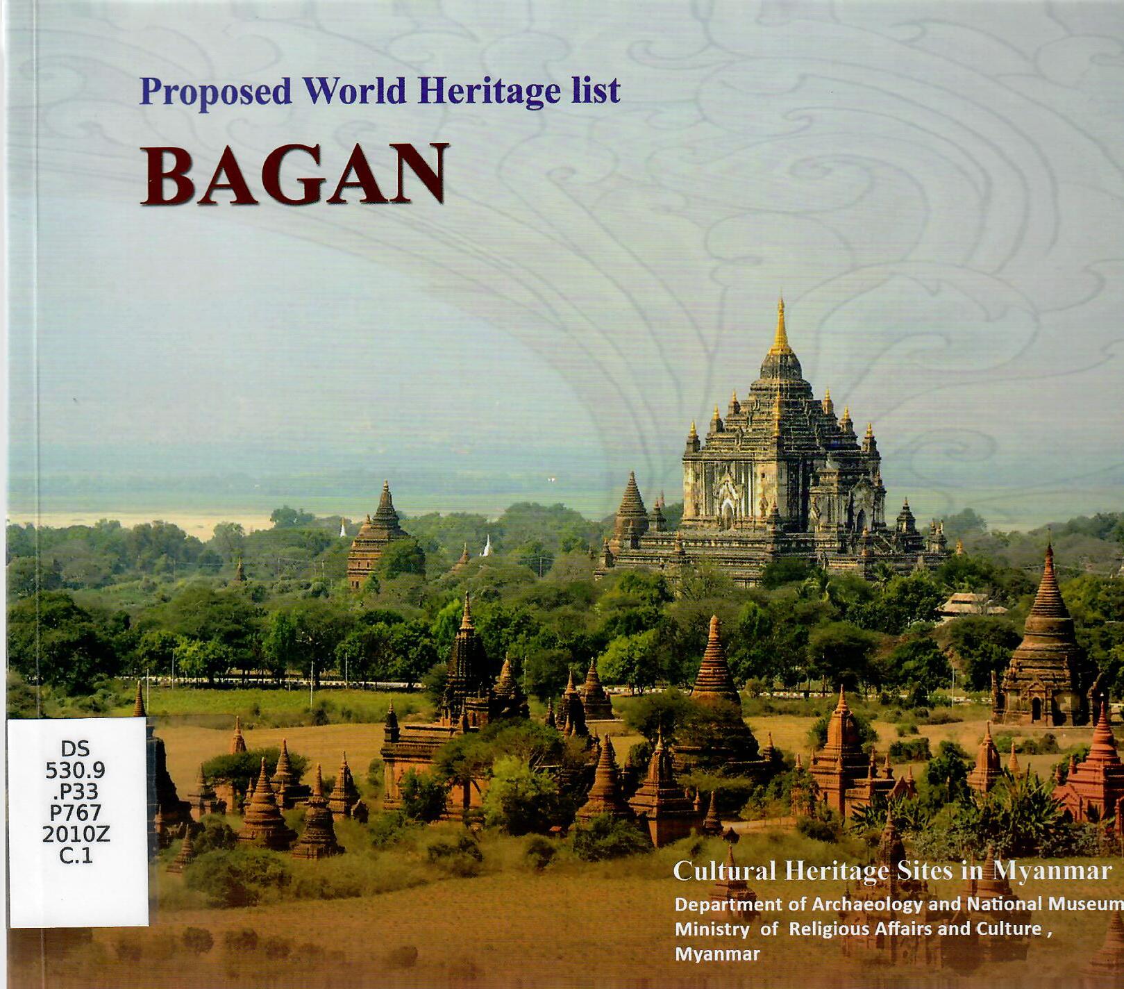 Proposed World Heritage list Bagan