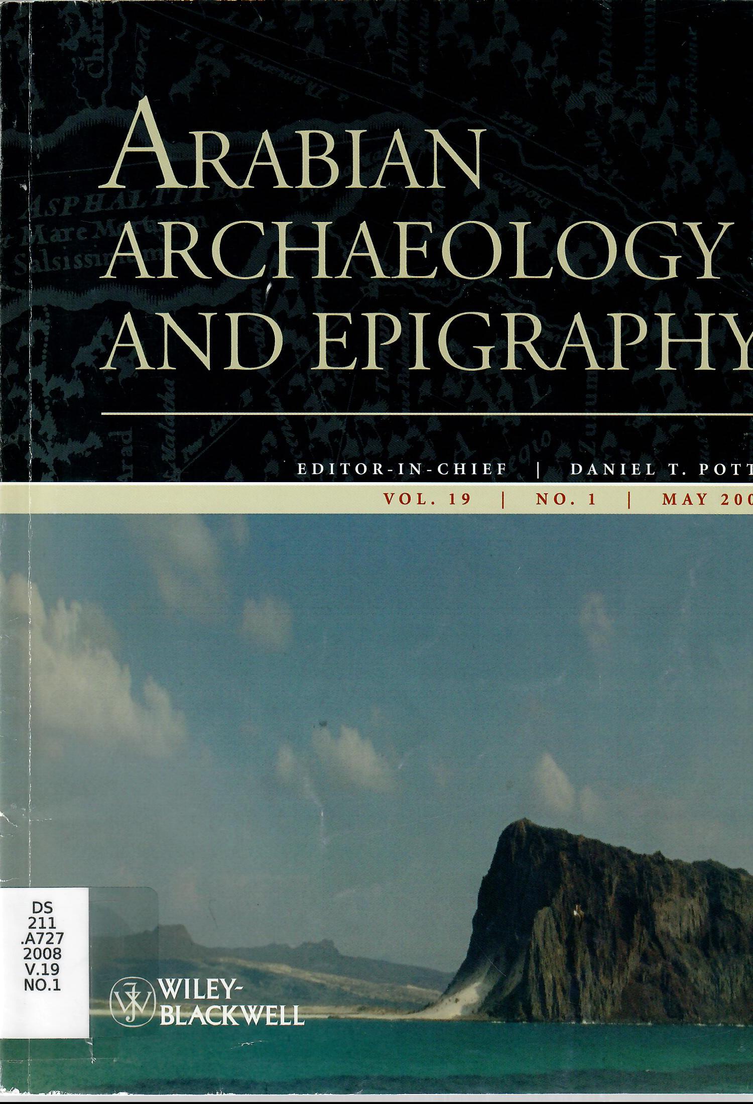 ARABIAN ARCHAEOLOGY AND EPIGRAPHY VOL.19  NO.1