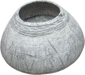 وعاء مخروطي الشكل من حجر الطلق، يعود إلى فترة العصر الحديدي الثاني (1000- 600 ق.م).