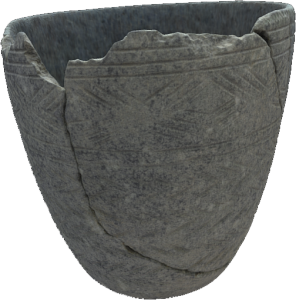 وعاء مخروطي  من حجر الطلق  يعود إلى العصر الحديدي.